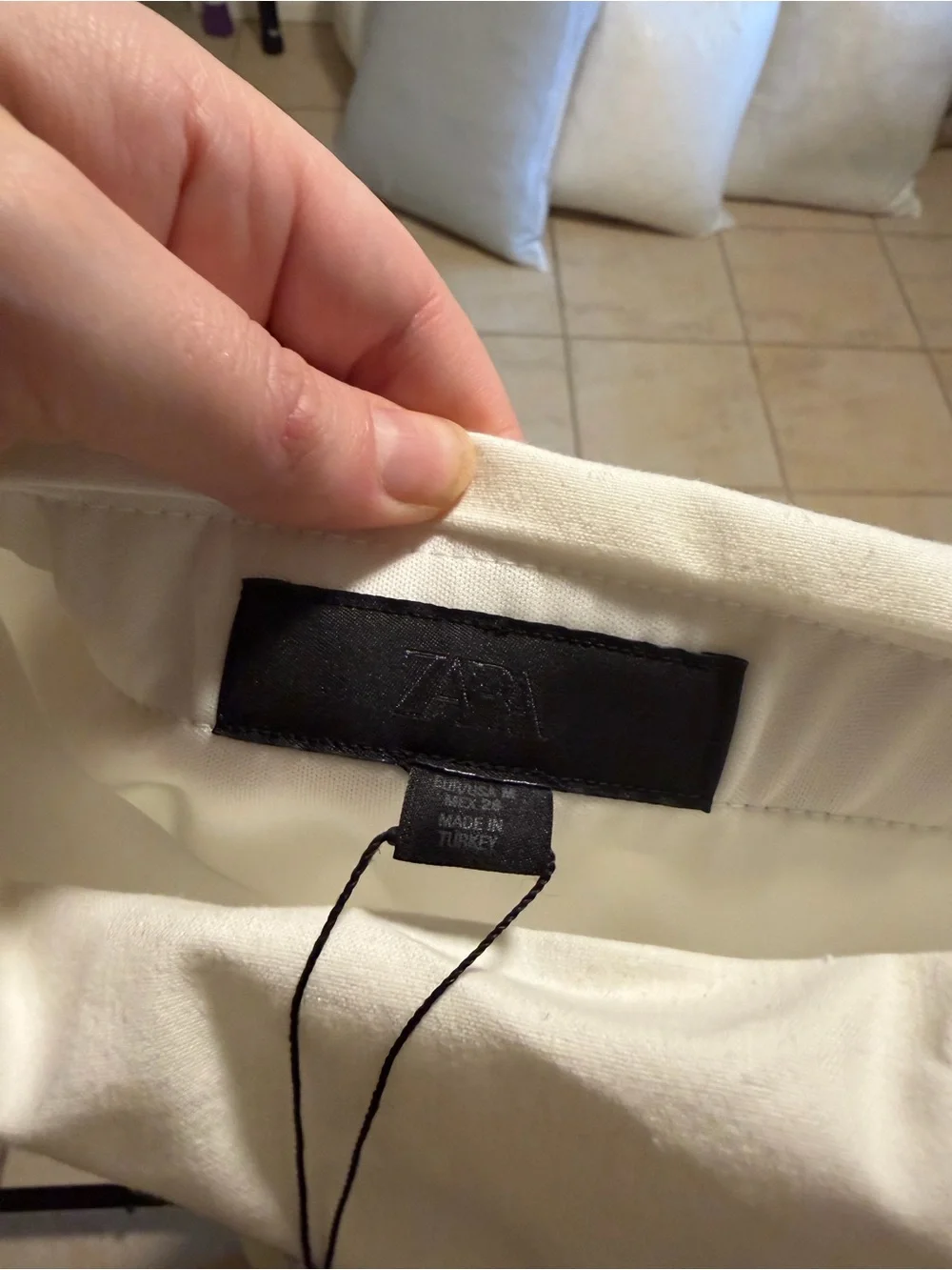 Zara Strapless White and Cream Midi Dress New with Tags - Picture 8 of 8